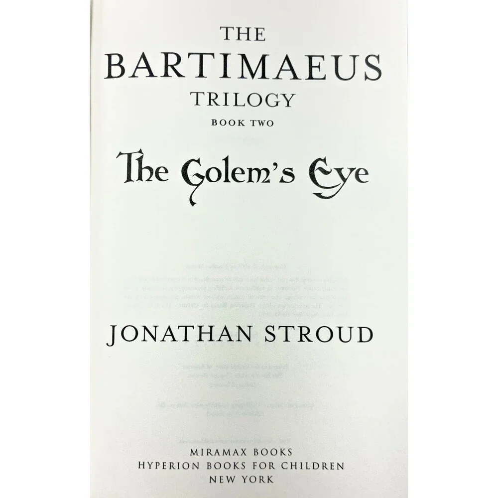 Golem's Eye by Jonathan Stroud Vintage 2004 First US Edition Hardback